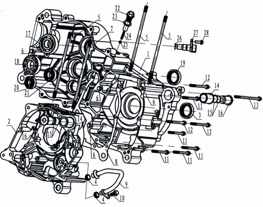 OEM Parts - 250cc Crankcase Area